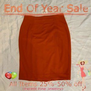 NWT-Premise petite dark orange midi pencil skirt